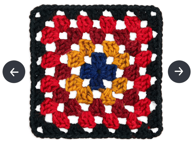 Red Heart Granny Square moody cherry