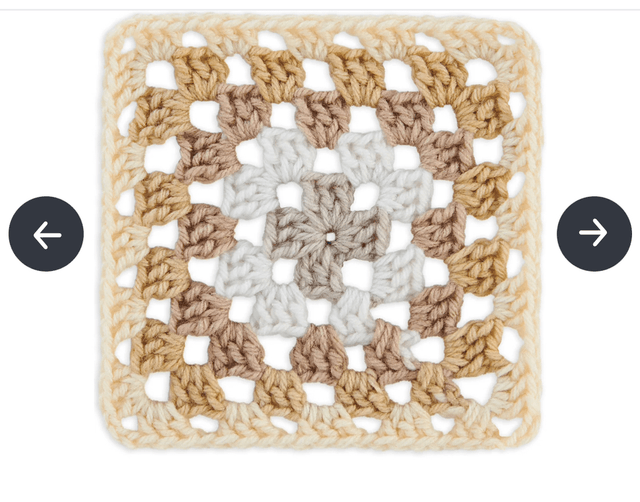 Red Heart Granny Square Cream