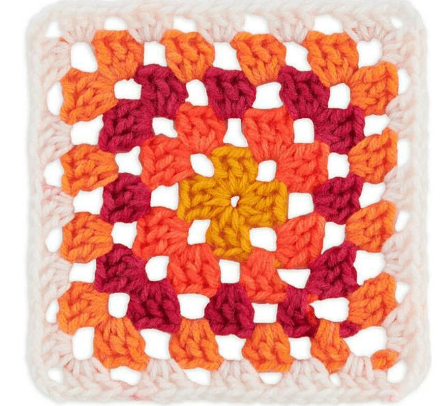 Red Heart Granny Square Citrus Twist