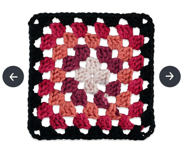 Red Heart Granny Square carnation code