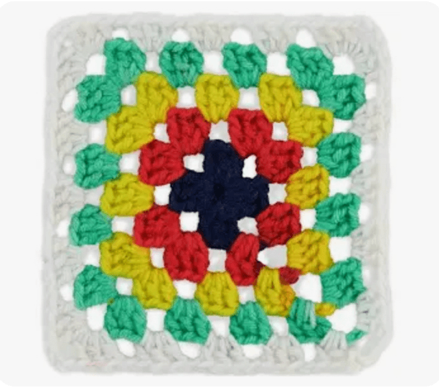 Red Heart Granny Square Green Scream