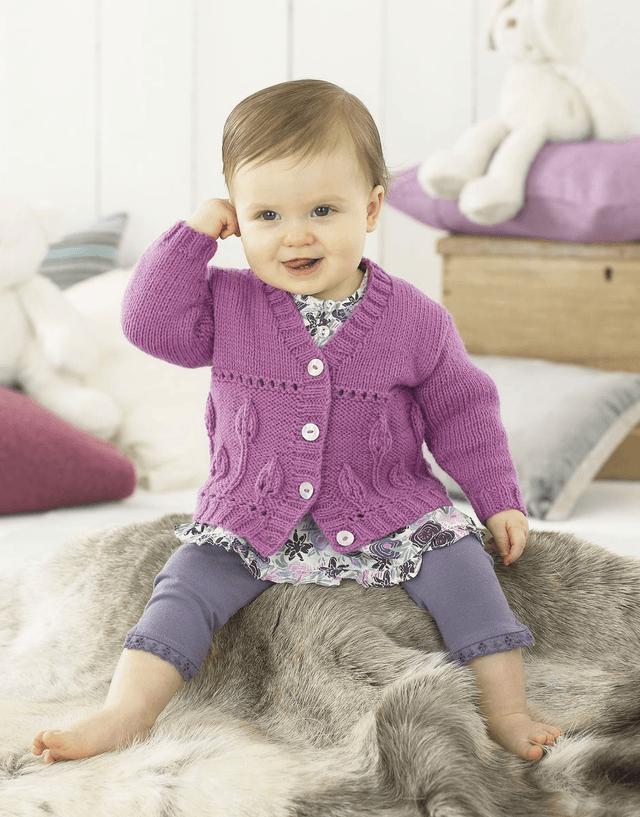 Baby V Neck &amp; Shawl Collar Cardigans DK Pattern 1472
