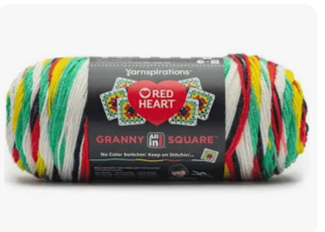Red Heart Granny Square Green Scream